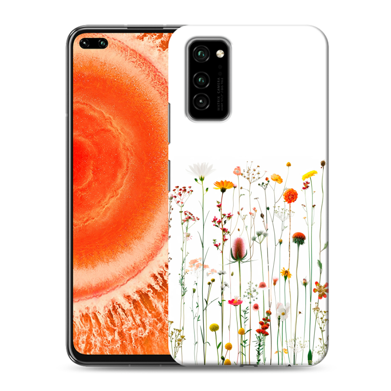 Силиконовый противоударный чехол на Huawei Honor View 30 Pro с принтом цветы Силиконовый противоударный чехол на Huawei Honor View 30 Pro с принтом цветы