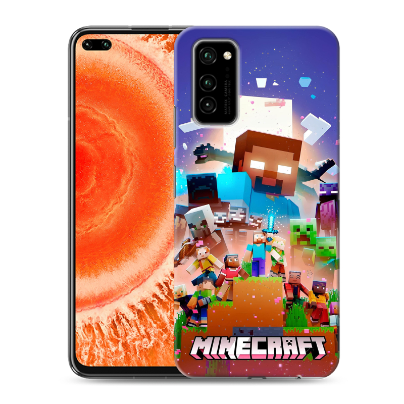 Пластиковый чехол на Huawei Honor View 30 Pro с принтом Майнкрафт Minecraft Пластиковый чехол на Huawei Honor View 30 Pro с принтом Майнкрафт Minecraft
