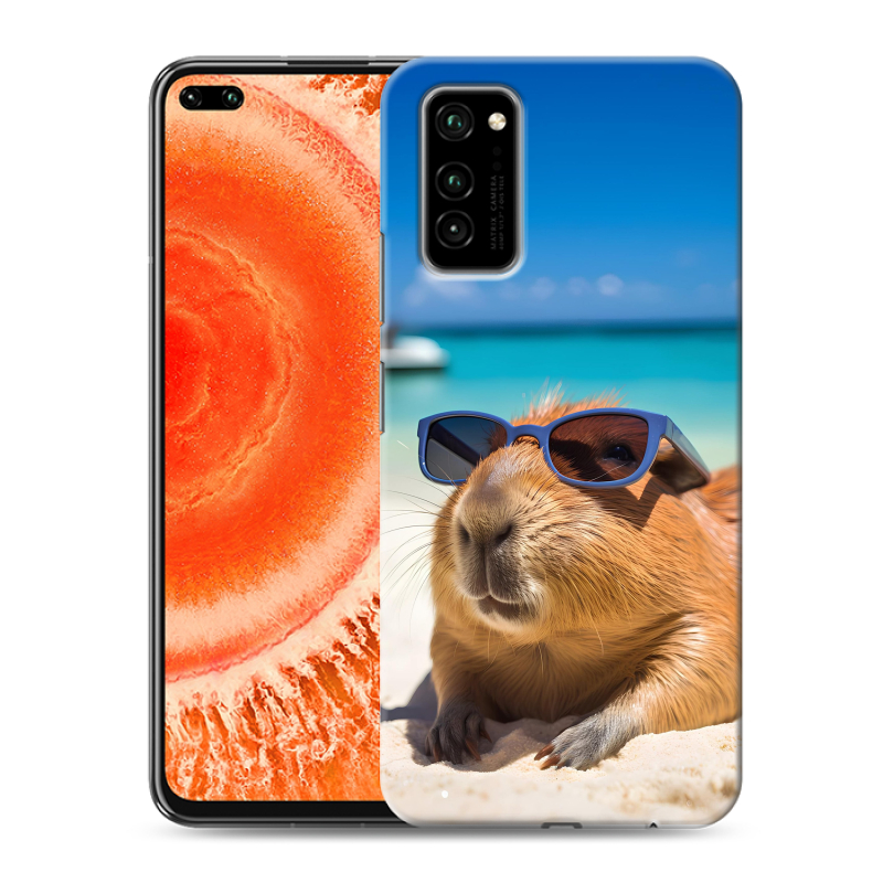 Силиконовый чехол на Huawei Honor View 30 Pro с принтом Капибара Силиконовый чехол на Huawei Honor View 30 Pro с принтом Капибара