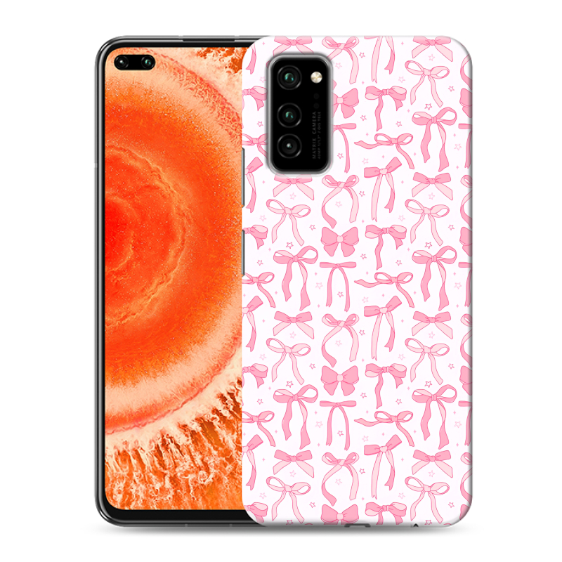 Пластиковый чехол на Huawei Honor View 30 Pro с принтом Розовые бантики Пластиковый чехол на Huawei Honor View 30 Pro с принтом Розовые бантики