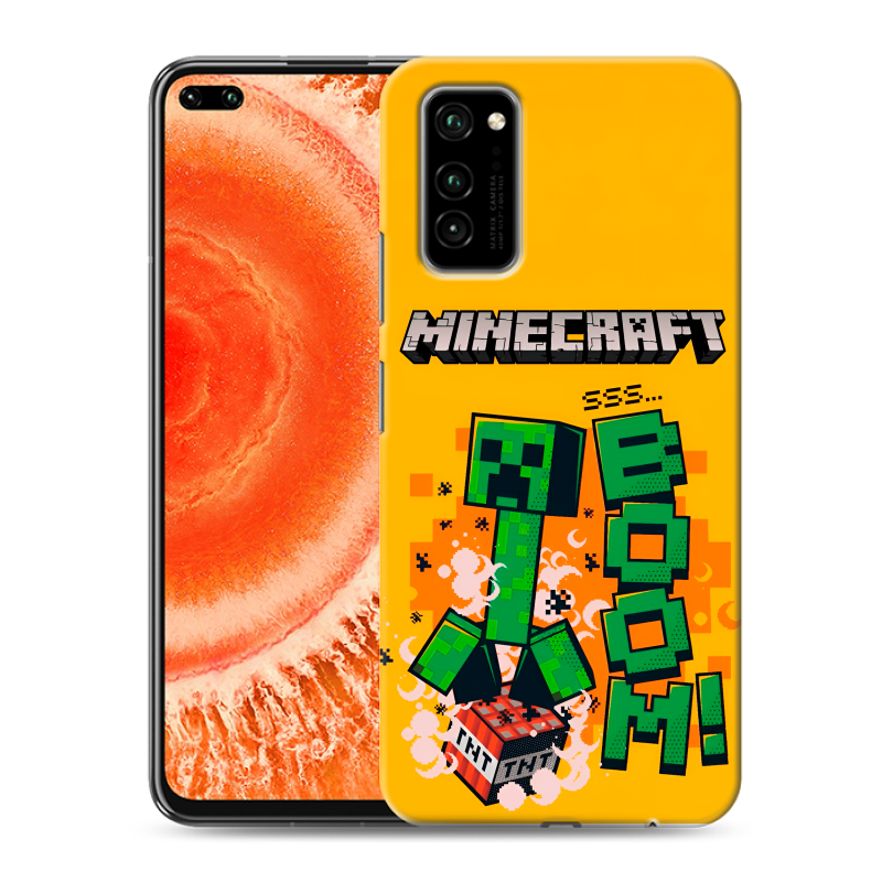Пластиковый чехол на Huawei Honor View 30 Pro с принтом Майнкрафт Minecraft Пластиковый чехол на Huawei Honor View 30 Pro с принтом Майнкрафт Minecraft