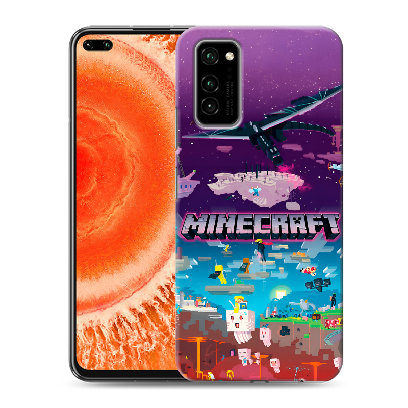Пластиковый чехол на Huawei Honor View 30 Pro с принтом Майнкрафт Minecraft Пластиковый чехол на Huawei Honor View 30 Pro с принтом Майнкрафт Minecraft