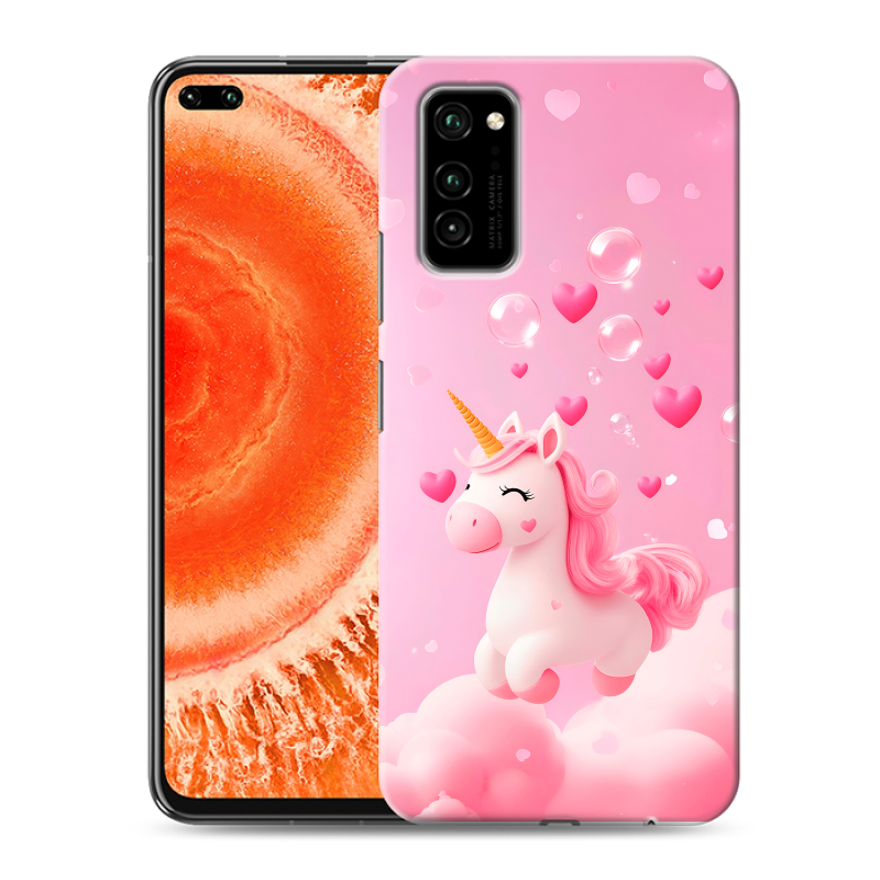 Пластиковый чехол на Huawei Honor View 30 Pro с принтом Единорог Пластиковый чехол на Huawei Honor View 30 Pro с принтом Единорог