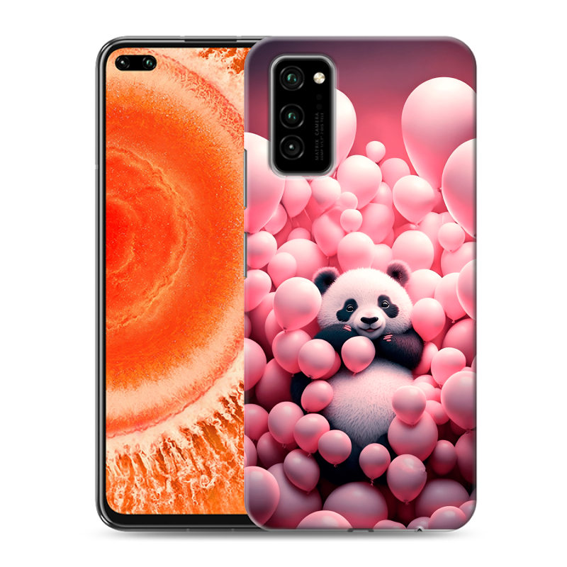 Силиконовый чехол на Huawei Honor View 30 Pro с принтом Панда Силиконовый чехол на Huawei Honor View 30 Pro с принтом Панда