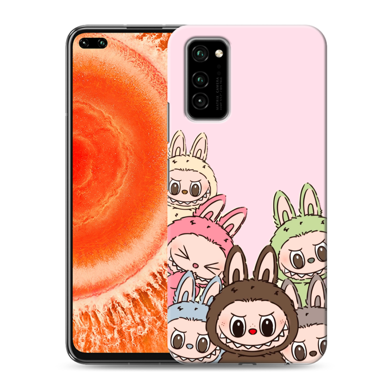 Силиконовый противоударный чехол на Huawei Honor View 30 Pro с принтом Лабубу Силиконовый противоударный чехол на Huawei Honor View 30 Pro с принтом Лабубу