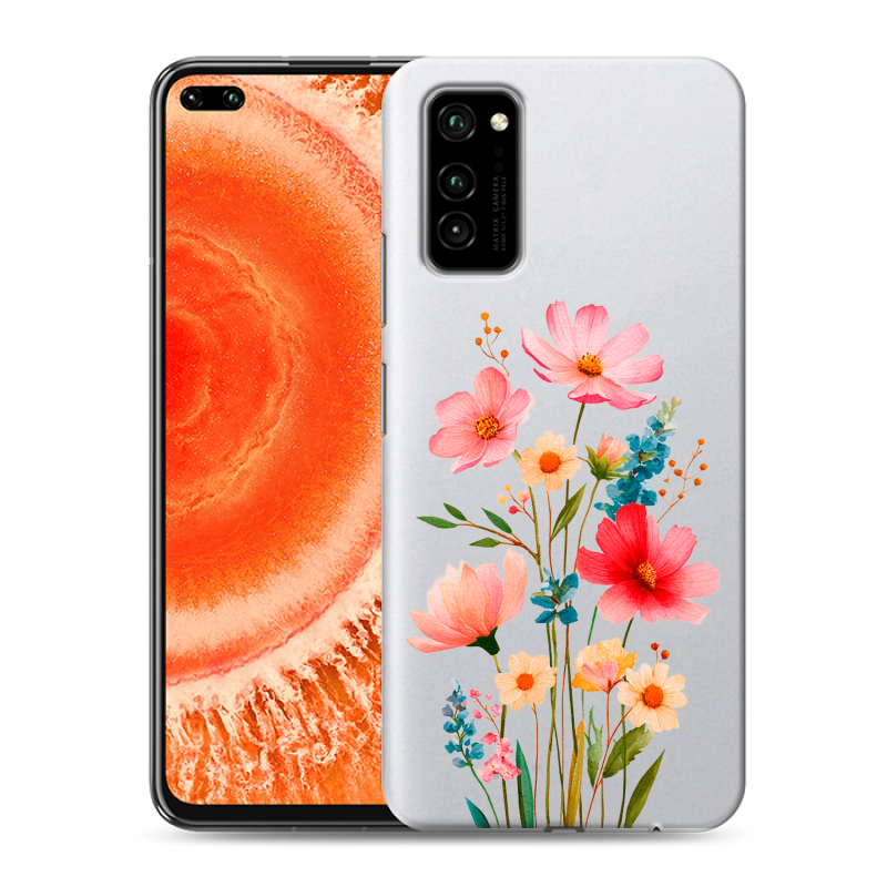 Силиконовый чехол на Huawei Honor View 30 Pro с принтом Цветы Силиконовый чехол на Huawei Honor View 30 Pro с принтом Цветы