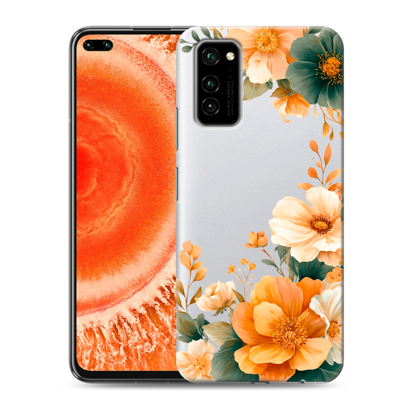 Силиконовый чехол на Huawei Honor View 30 Pro с принтом Цветы принт Силиконовый чехол на Huawei Honor View 30 Pro с принтом Цветы принт