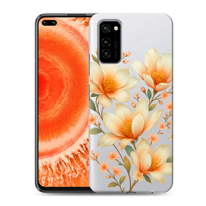 Силиконовый чехол на Huawei Honor View 30 Pro с принтом Цветы Силиконовый чехол на Huawei Honor View 30 Pro с принтом Цветы