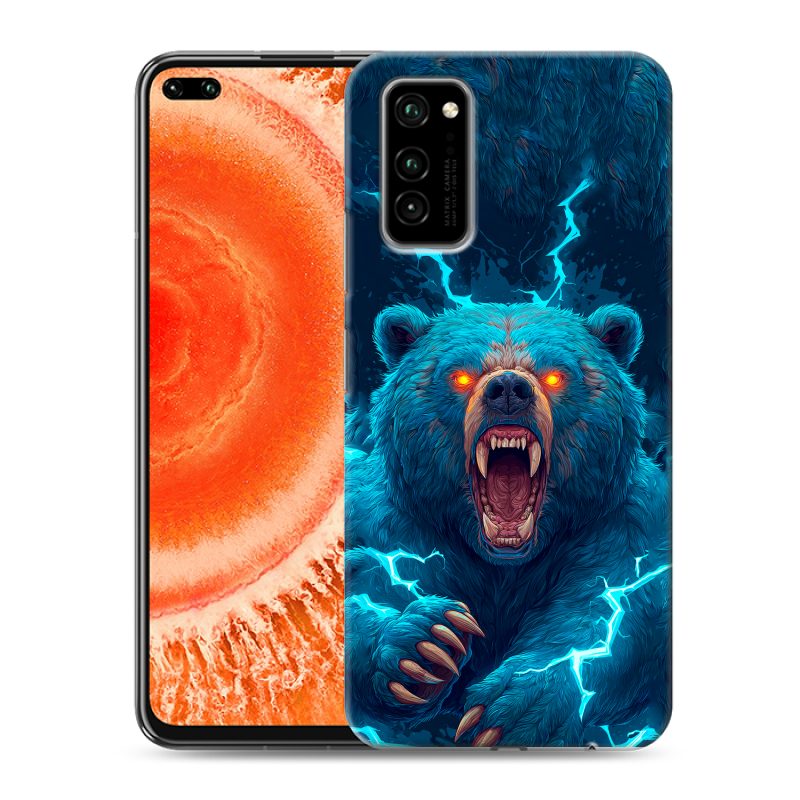 Пластиковый чехол на Huawei Honor View 30 Pro с принтом Медведь Пластиковый чехол на Huawei Honor View 30 Pro с принтом Медведь