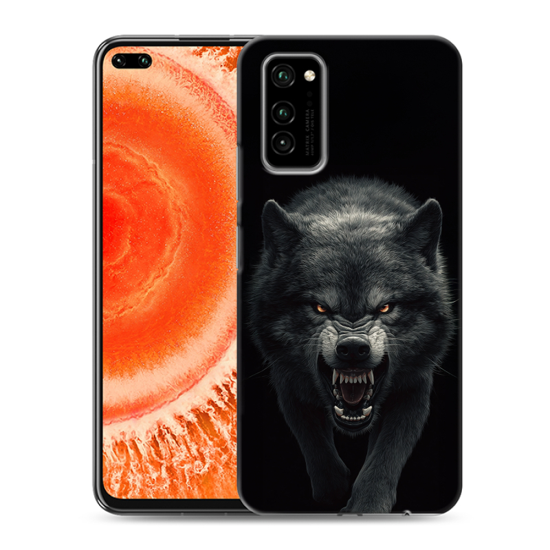 Силиконовый чехол на Huawei Honor View 30 Pro с принтом Волк Силиконовый чехол на Huawei Honor View 30 Pro с принтом Волк