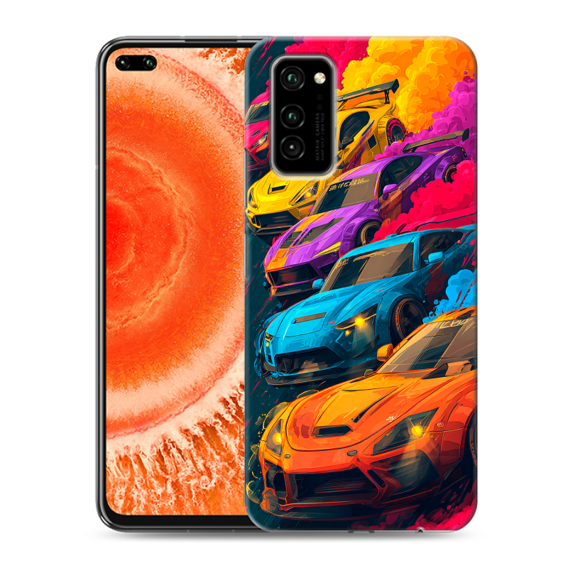 Силиконовый чехол на Huawei Honor View 30 Pro с принтом Тачки Силиконовый чехол на Huawei Honor View 30 Pro с принтом Тачки
