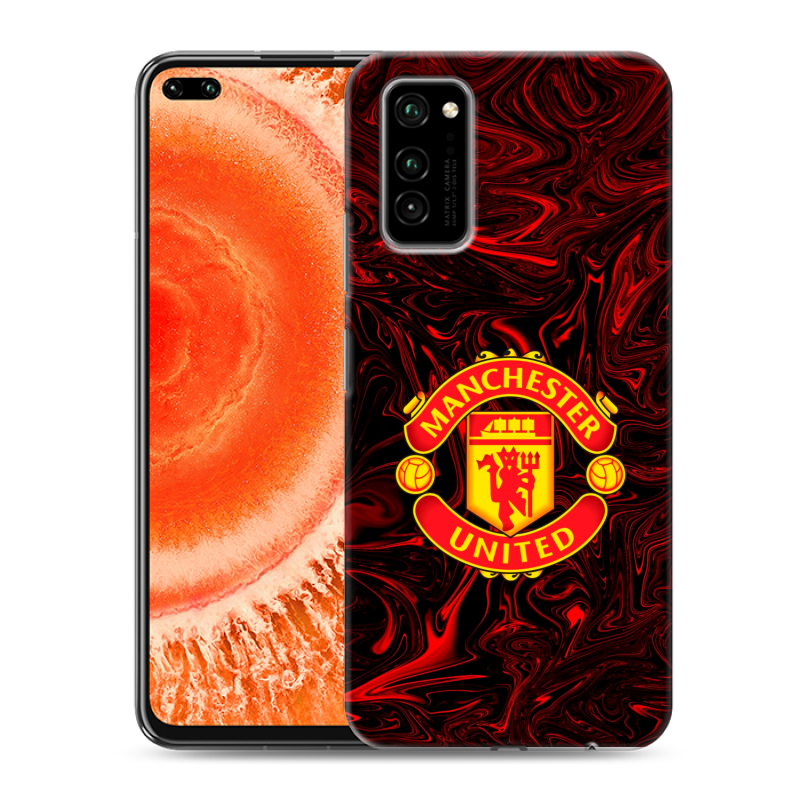 Силиконовый чехол на Huawei Honor View 30 Pro с принтом Manchester United Силиконовый чехол на Huawei Honor View 30 Pro с принтом Manchester United