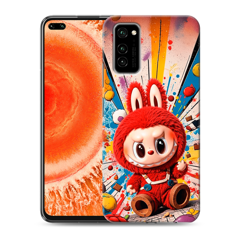 Силиконовый чехол на Huawei Honor View 30 Pro с принтом Labubu Лабубу Силиконовый чехол на Huawei Honor View 30 Pro с принтом Labubu Лабубу