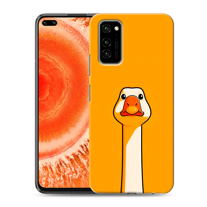 Силиконовый противоударный чехол на Huawei Honor View 30 Pro с принтом Смешная утка Силиконовый противоударный чехол на Huawei Honor View 30 Pro с принтом Смешная утка