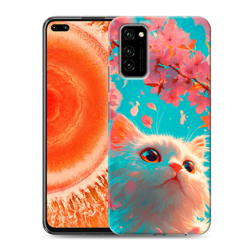 Силиконовый чехол на Huawei Honor View 30 Pro с принтом Красивый кот Силиконовый чехол на Huawei Honor View 30 Pro с принтом Красивый кот