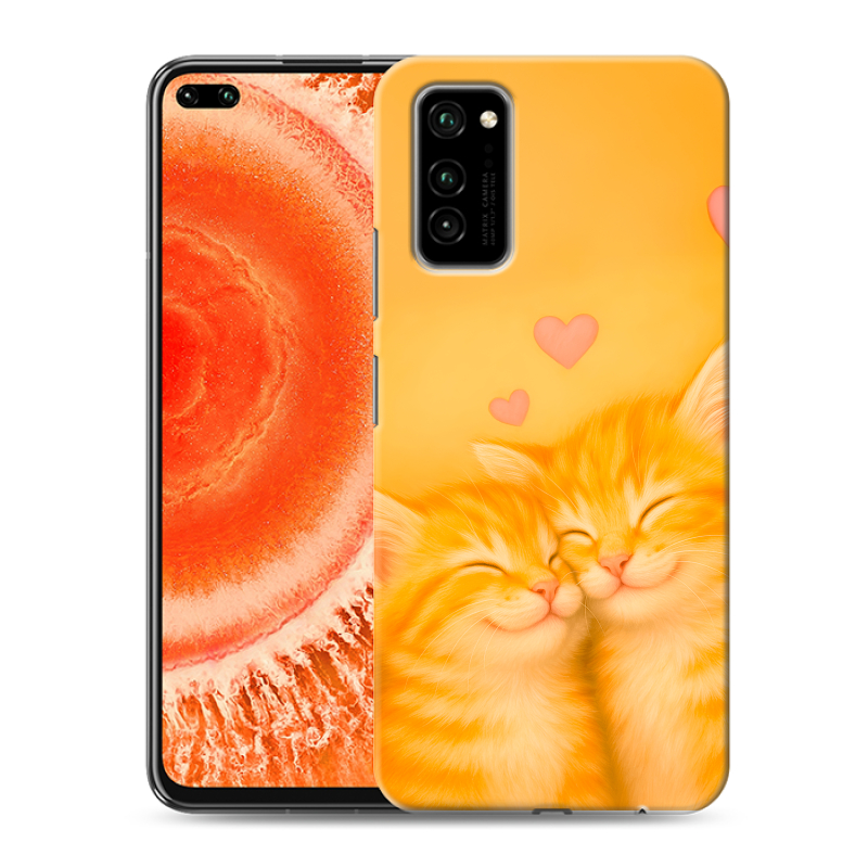 Силиконовый чехол на Huawei Honor View 30 Pro с принтом Милые котята Силиконовый чехол на Huawei Honor View 30 Pro с принтом Милые котята