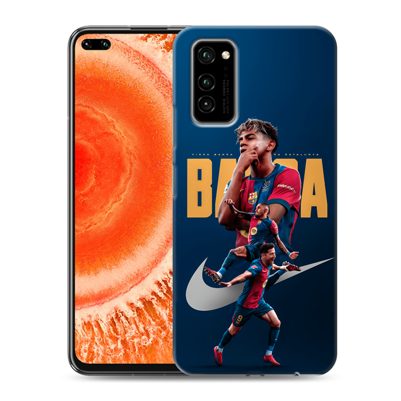 Силиконовый чехол на Huawei Honor View 30 Pro с принтом Барселона Barca Yamal Силиконовый чехол на Huawei Honor View 30 Pro с принтом Барселона Barca Yamal