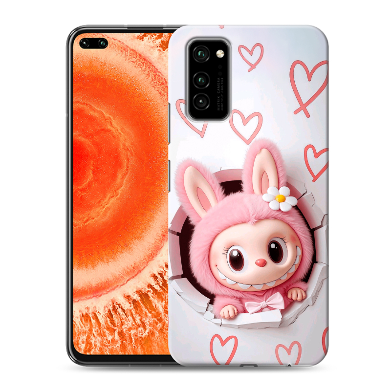 Силиконовый противоударный чехол на Huawei Honor View 30 Pro с принтом Labubu Лабубу Силиконовый противоударный чехол на Huawei Honor View 30 Pro с принтом Labubu Лабубу