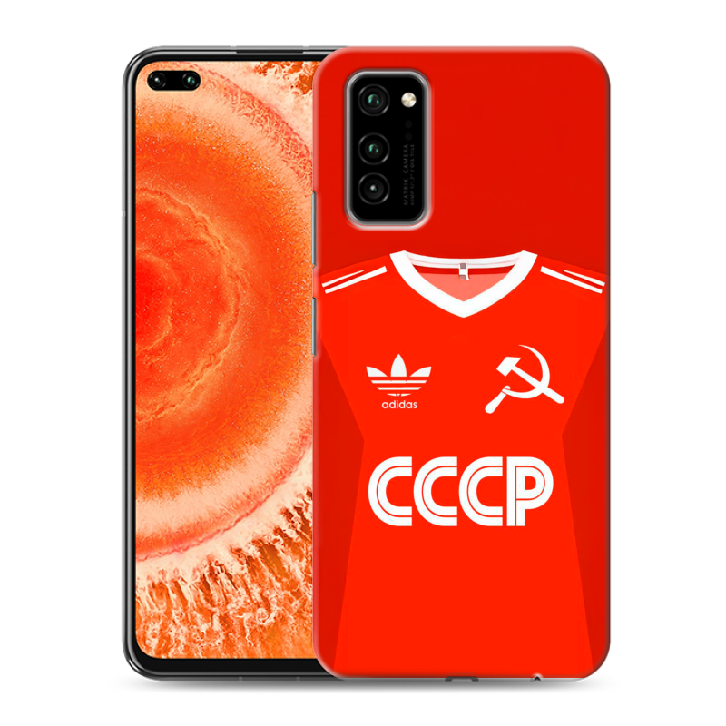 Силиконовый противоударный чехол на Huawei Honor View 30 Pro с принтом Флаг Герб СССР Силиконовый противоударный чехол на Huawei Honor View 30 Pro с принтом Флаг Герб СССР