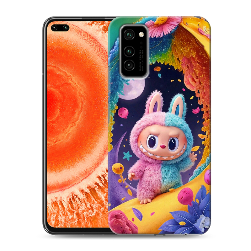 Силиконовый чехол на Huawei Honor View 30 Pro с принтом Labubu Лабубу Силиконовый чехол на Huawei Honor View 30 Pro с принтом Labubu Лабубу