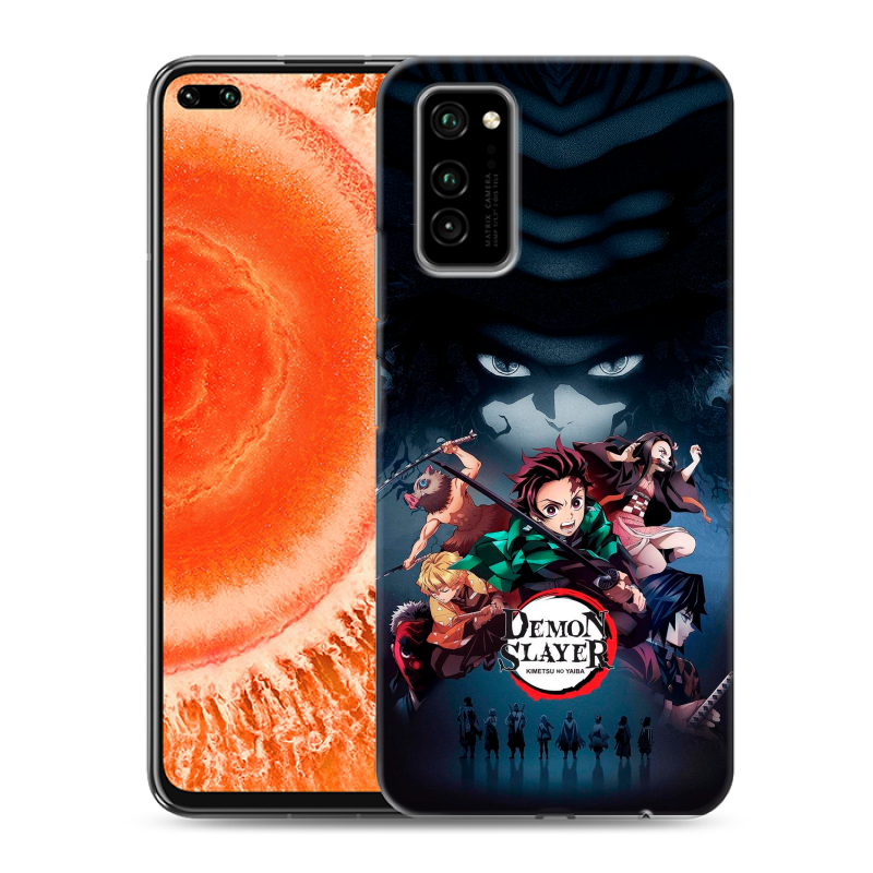 Силиконовый противоударный чехол на Huawei Honor View 30 Pro с принтом Demon Slayer Клинок рассекающий демонов Силиконовый противоударный чехол на Huawei Honor View 30 Pro с принтом Demon Slayer Клинок рассекающий демонов