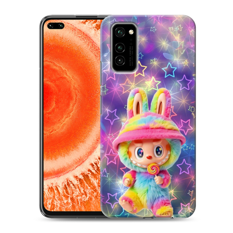 Силиконовый противоударный чехол на Huawei Honor View 30 Pro с принтом Labubu Лабубу Силиконовый противоударный чехол на Huawei Honor View 30 Pro с принтом Labubu Лабубу