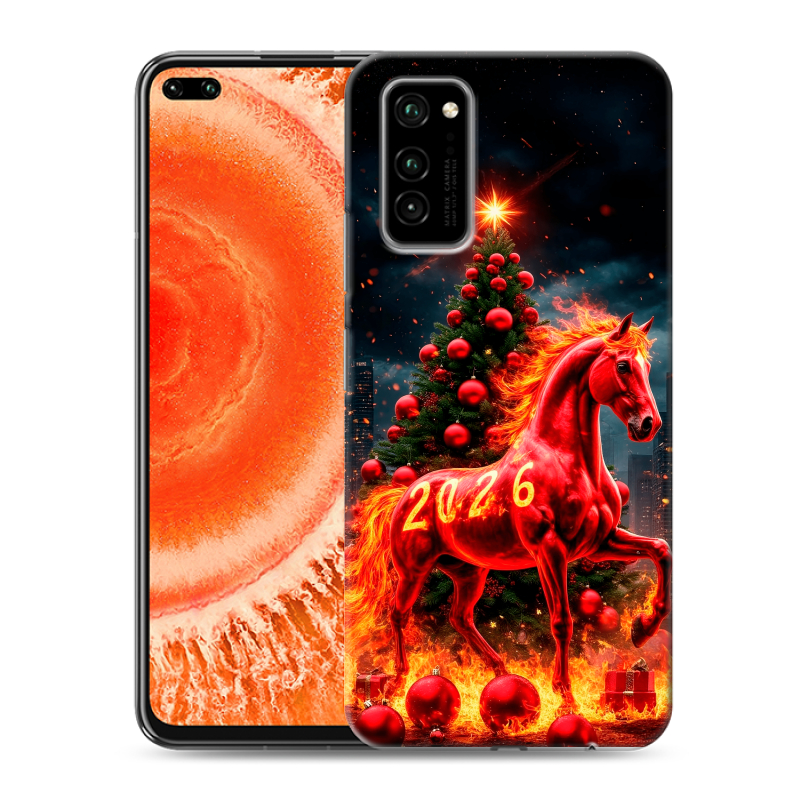 Пластиковый чехол на Huawei Honor View 30 Pro с принтом Новый год Пластиковый чехол на Huawei Honor View 30 Pro с принтом Новый год