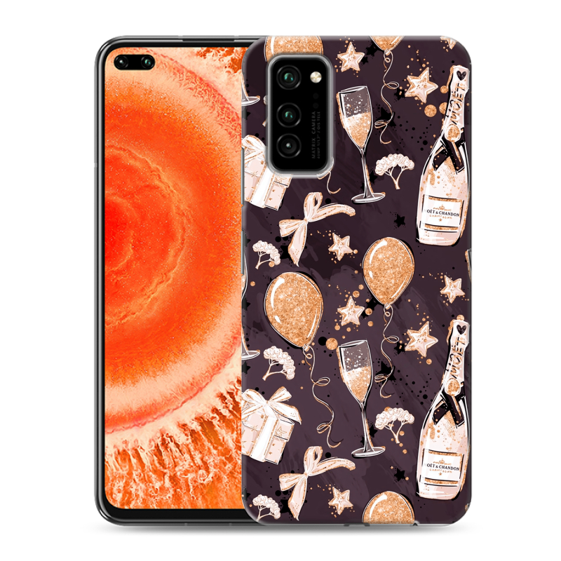 Силиконовый чехол на Huawei Honor View 30 Pro с принтом Новый год Силиконовый чехол на Huawei Honor View 30 Pro с принтом Новый год