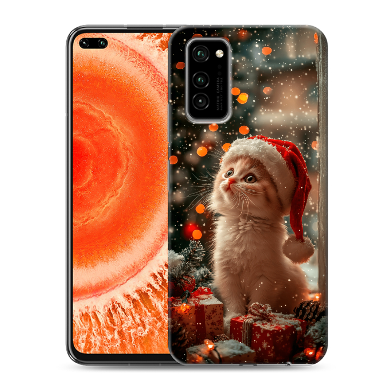 Силиконовый чехол на Huawei Honor View 30 Pro с принтом Новый год Силиконовый чехол на Huawei Honor View 30 Pro с принтом Новый год