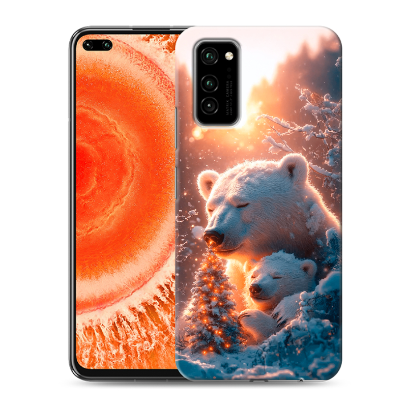 Силиконовый чехол на Huawei Honor View 30 Pro с принтом Новый год Силиконовый чехол на Huawei Honor View 30 Pro с принтом Новый год