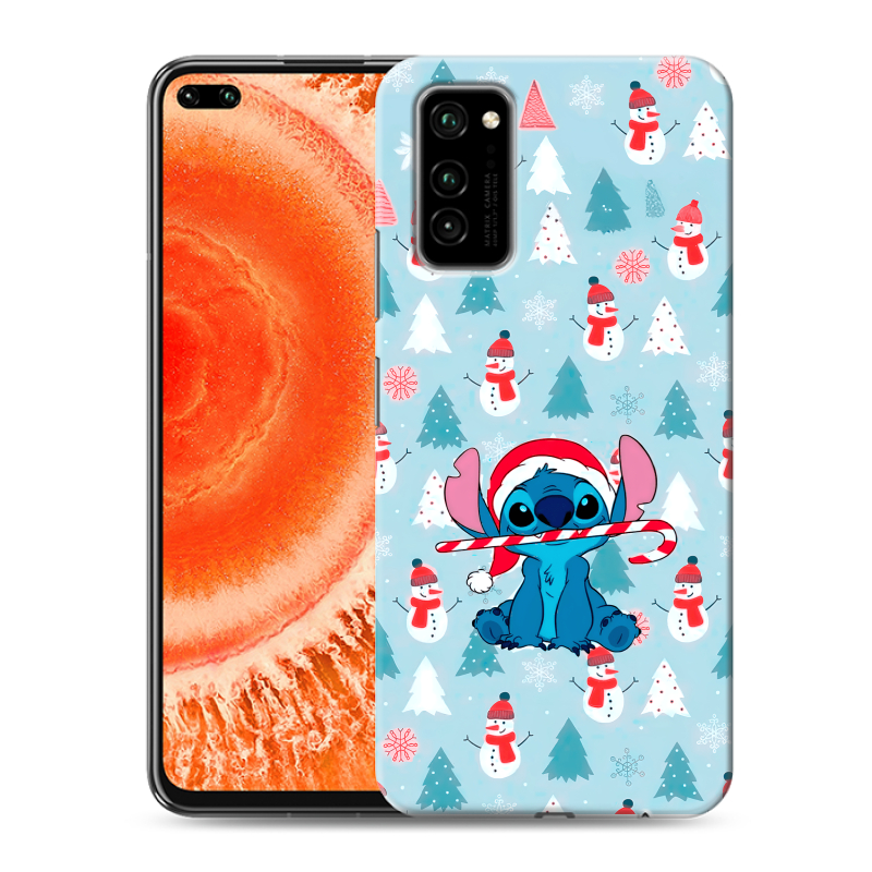 Пластиковый чехол на Huawei Honor View 30 Pro с принтом Стич Новый год Пластиковый чехол на Huawei Honor View 30 Pro с принтом Стич Новый год