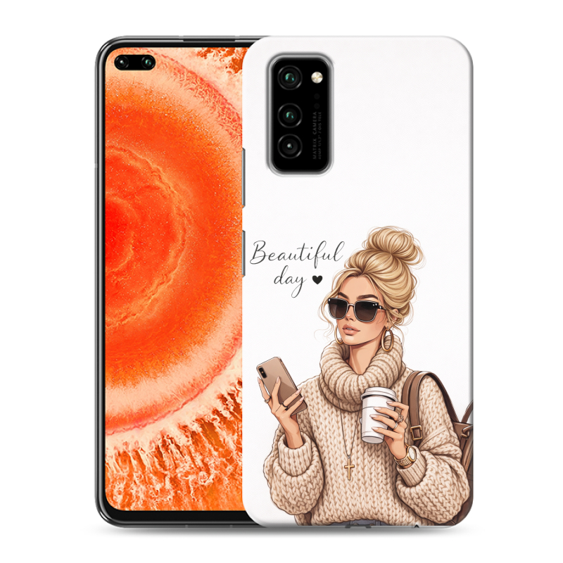 Силиконовый чехол на Huawei Honor View 30 Pro с принтом женский Силиконовый чехол на Huawei Honor View 30 Pro с принтом женский