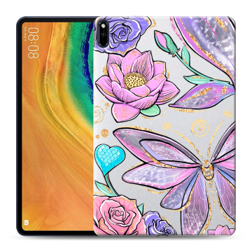 Силиконовый чехол на Huawei MatePad Pro с принтом Бабочки и цветы Силиконовый чехол на Huawei MatePad Pro с принтом Бабочки и цветы