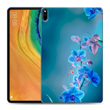 Силиконовый чехол на Huawei MatePad Pro с принтом Голубые цветы Силиконовый чехол на Huawei MatePad Pro с принтом Голубые цветы