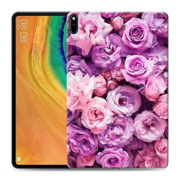 Силиконовый чехол на Huawei MatePad Pro с принтом лавандовые розы