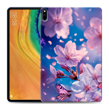 Силиконовый чехол на Huawei MatePad Pro с принтом цветы бабочки Силиконовый чехол на Huawei MatePad Pro с принтом цветы бабочки