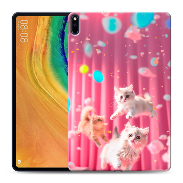 Силиконовый чехол на Huawei MatePad Pro с принтом милые котики