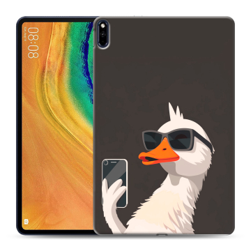 Силиконовый чехол на Huawei MatePad Pro с принтом утка в очках Силиконовый чехол на Huawei MatePad Pro с принтом утка в очках