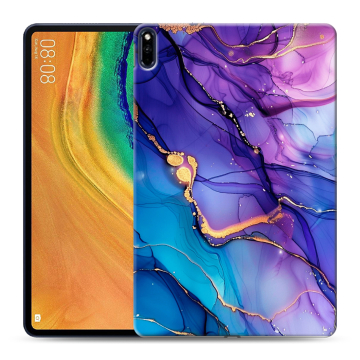 Силиконовый чехол на Huawei MatePad Pro с принтом синий мрамор Силиконовый чехол на Huawei MatePad Pro с принтом синий мрамор