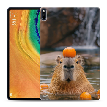 Силиконовый чехол на Huawei MatePad Pro с принтом Капибара с апельсином Силиконовый чехол на Huawei MatePad Pro с принтом Капибара с апельсином