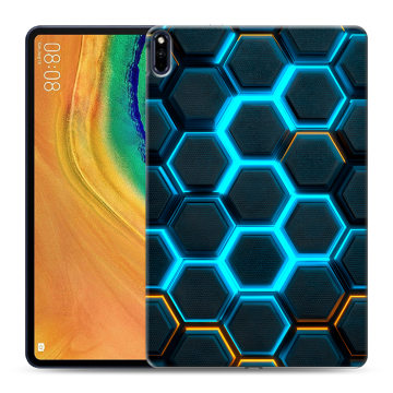 Силиконовый чехол на Huawei MatePad Pro с принтом Неоновые соты