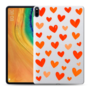 Силиконовый чехол на Huawei MatePad Pro с принтом Сердечки