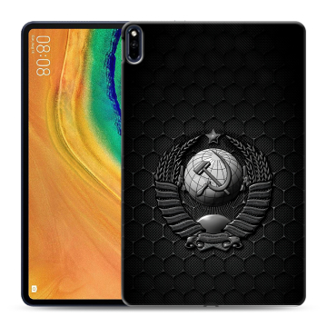 Силиконовый чехол на Huawei MatePad Pro с принтом Герб Флаг СССР