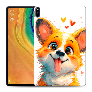Силиконовый чехол на Huawei MatePad Pro с принтом корги Силиконовый чехол на Huawei MatePad Pro с принтом корги