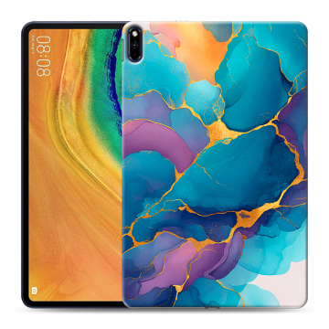 Силиконовый чехол на Huawei MatePad Pro с принтом Мрамор блестки