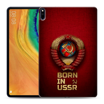 Силиконовый чехол на Huawei MatePad Pro с принтом Флаг Герб СССР