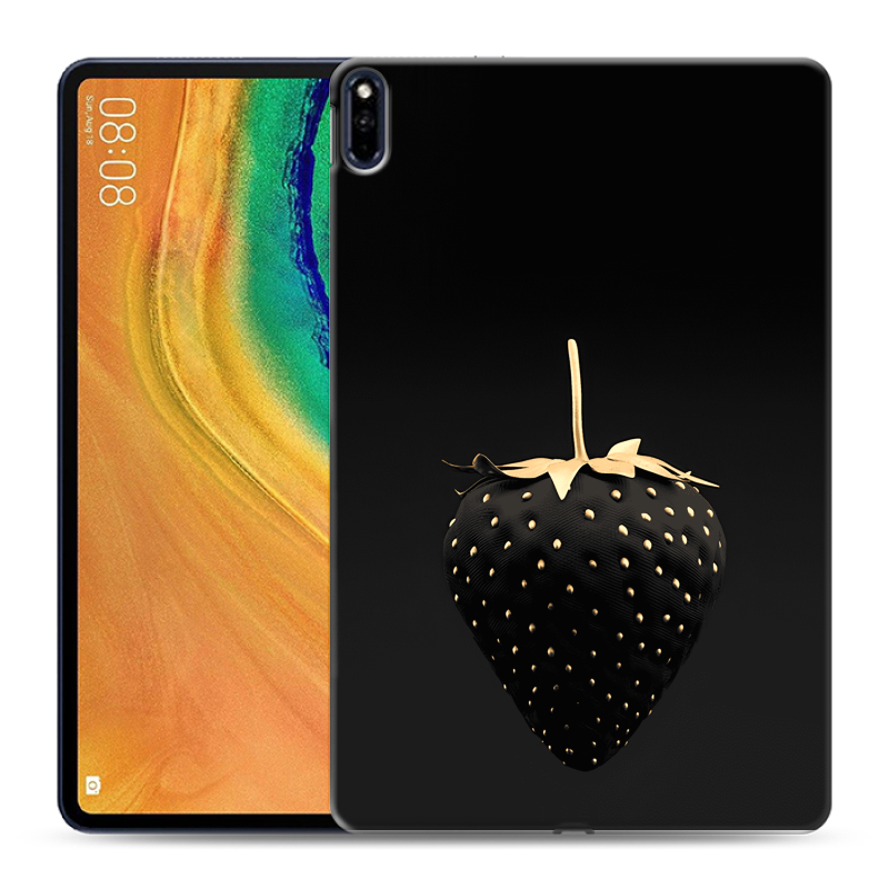 Силиконовый противоударный чехол на Huawei MatePad Pro с принтом Черная клубника Силиконовый противоударный чехол на Huawei MatePad Pro с принтом Черная клубника