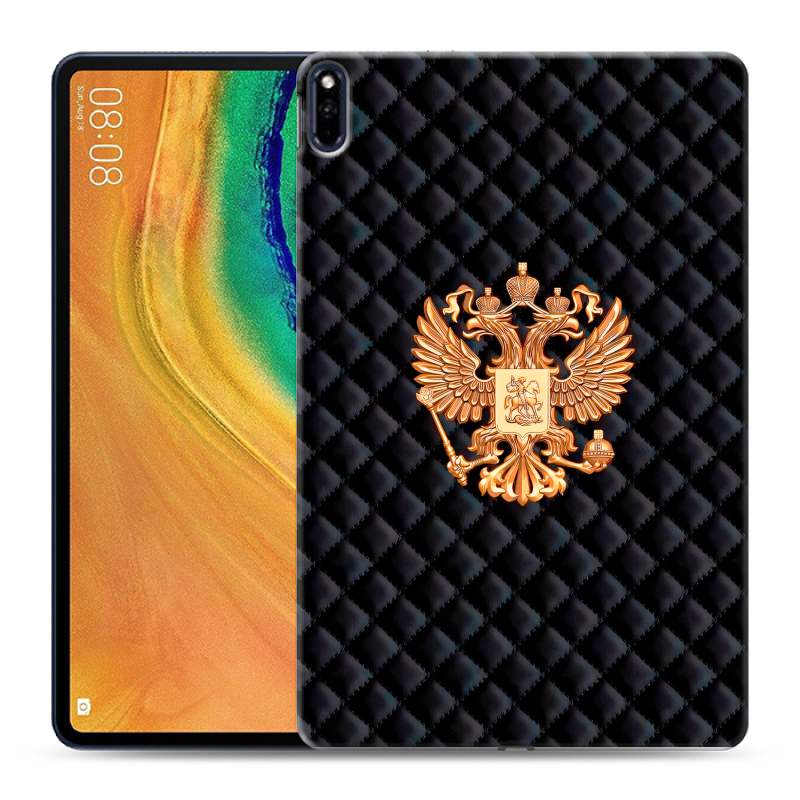 Силиконовый противоударный чехол на Huawei MatePad Pro с принтом Герб России принт Силиконовый противоударный чехол на Huawei MatePad Pro с принтом Герб России принт