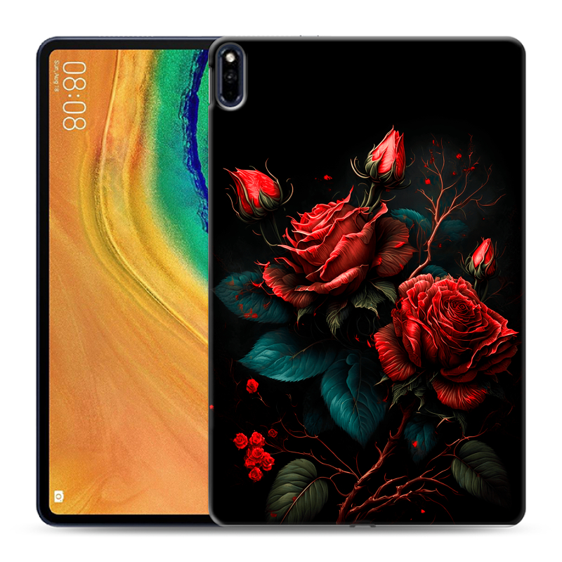 Силиконовый чехол на Huawei MatePad Pro с принтом Розы красные Силиконовый чехол на Huawei MatePad Pro с принтом Розы красные