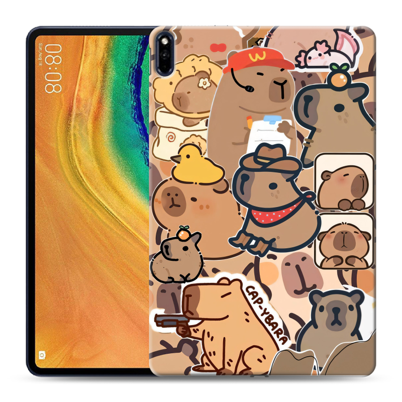 Силиконовый чехол на Huawei MatePad Pro с принтом капибара Силиконовый чехол на Huawei MatePad Pro с принтом капибара